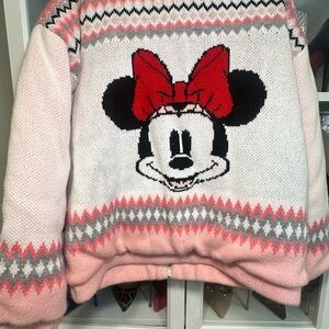 Disney Pink and Gray Minnie Mouse Sweater